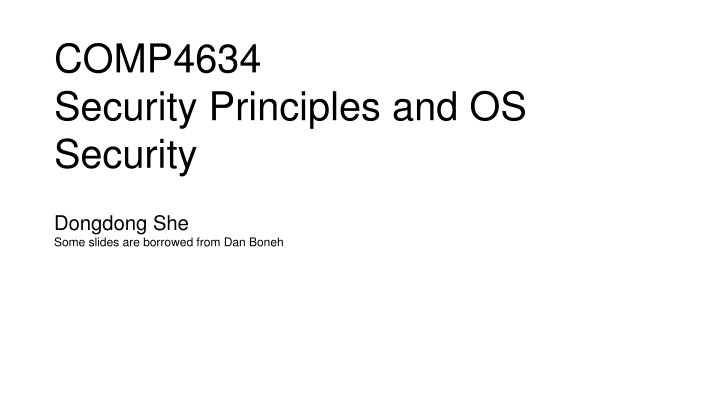 comp4634 security principles and os security n.w