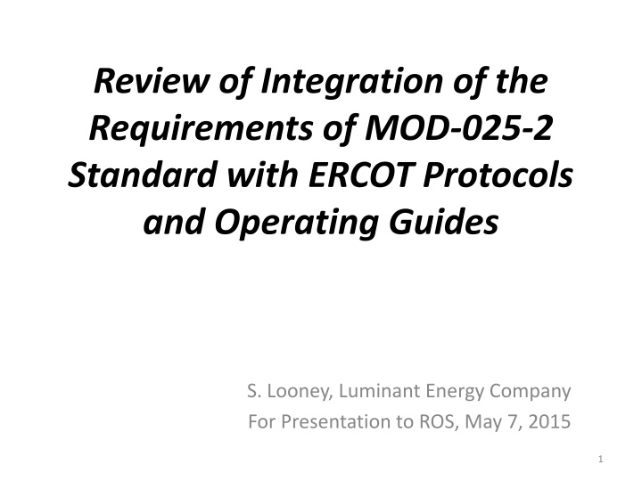 review of integration of the requirements n.w