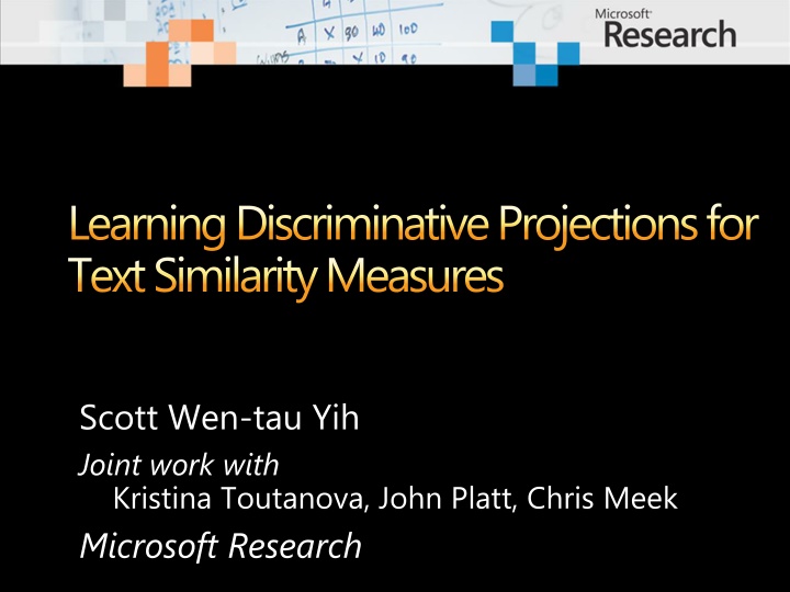 learning discriminative projections for text n.w