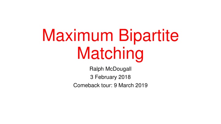 maximum bipartite matching n.w