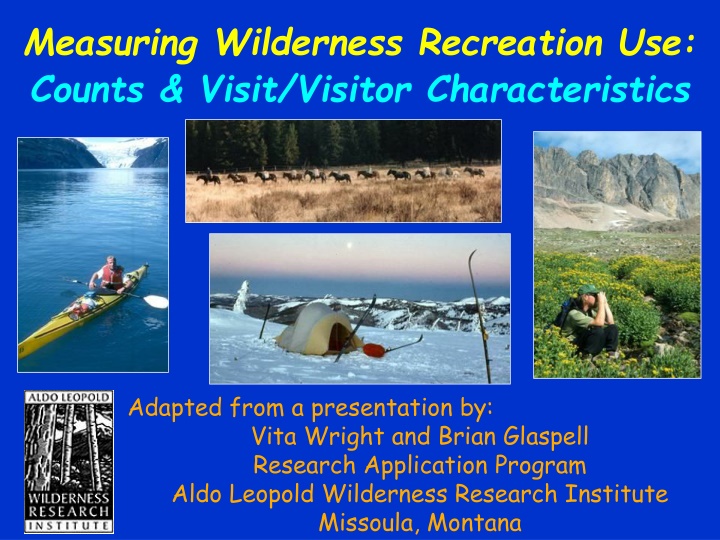measuring wilderness recreation use counts visit n.w