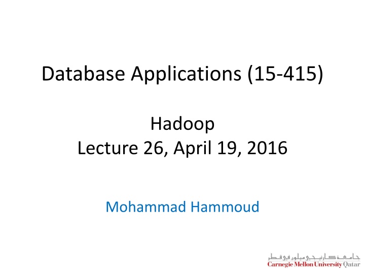 database applications 15 415 n.w
