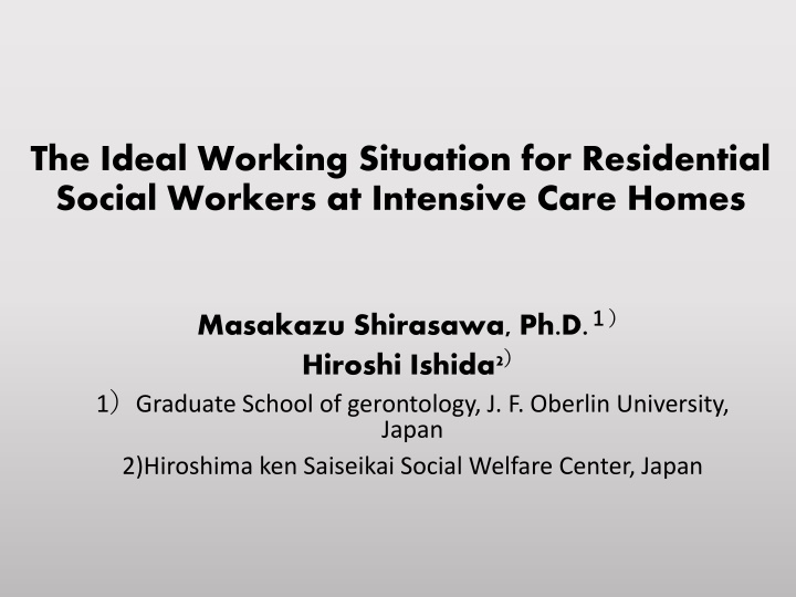 the ideal working situation for residential n.w