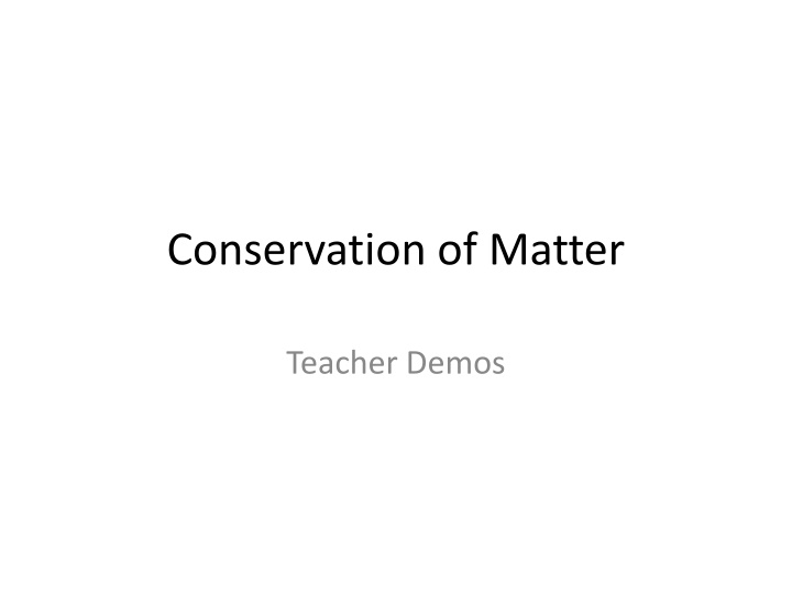 conservation of matter n.w