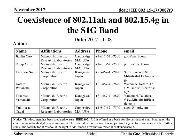 november 2017 coexistence of 802 11ah n.w