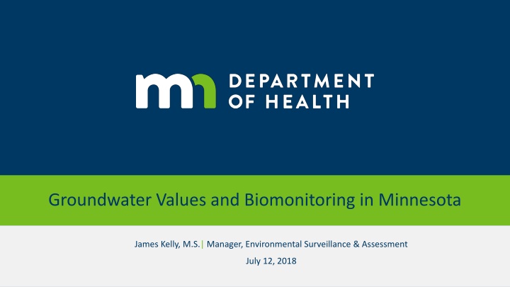 groundwater values and biomonitoring in minnesota n.w