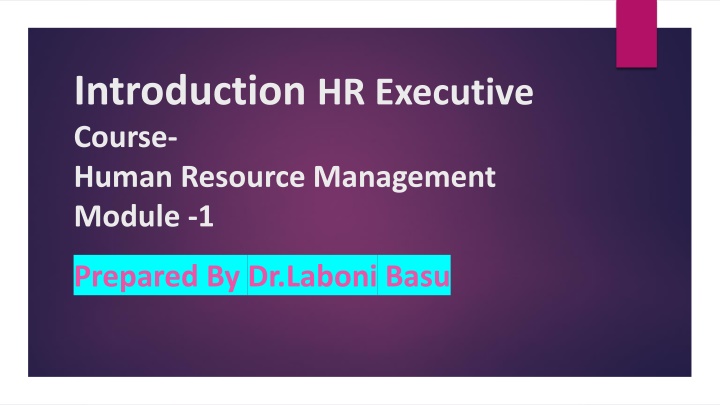 introduction hr executive course human resource n.w