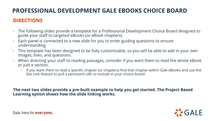 professional development gale ebooks choice board n.w