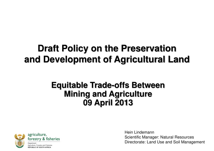 draft policy on the preservation and development n.w
