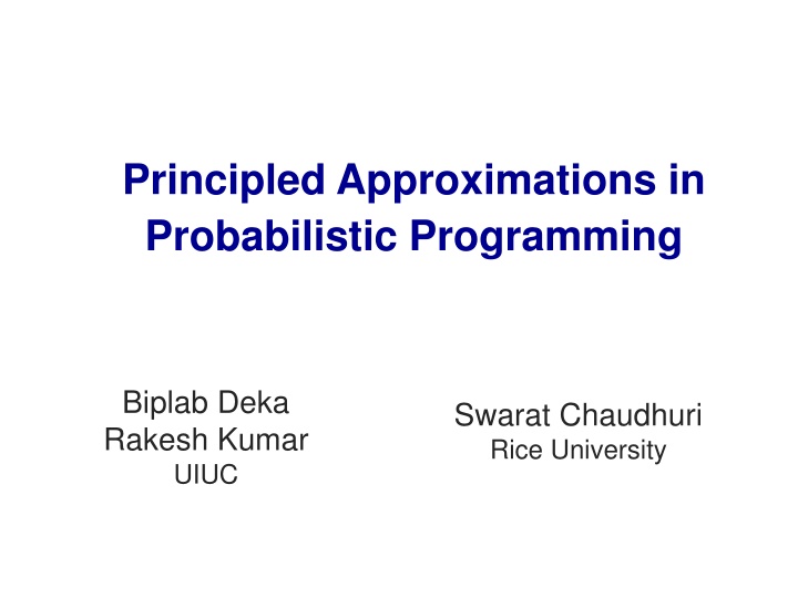 principled approximations in probabilistic n.w