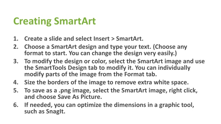 creating smartart n.w