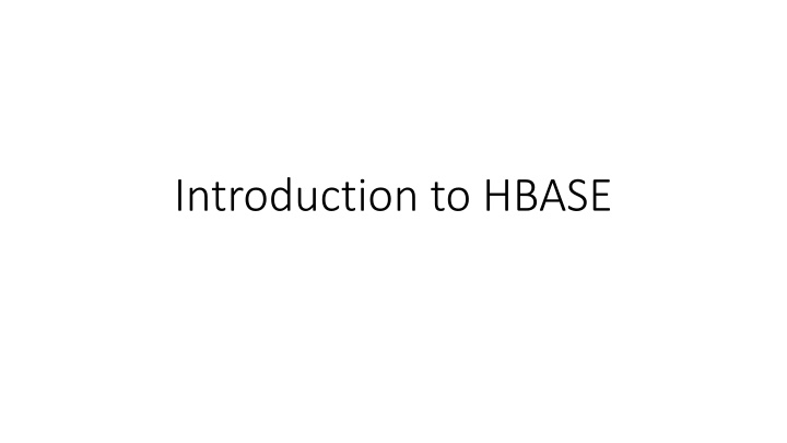 introduction to hbase n.w