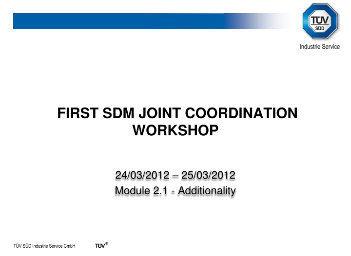 first sdm joint coordination workshop n.w