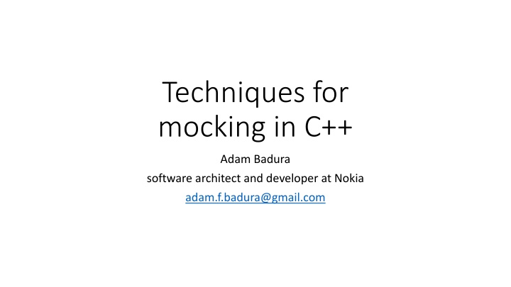techniques for mocking in c n.w