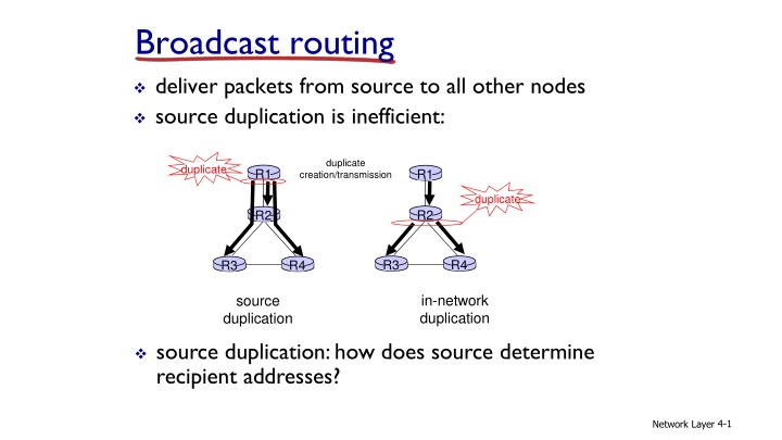 broadcast routing n.w