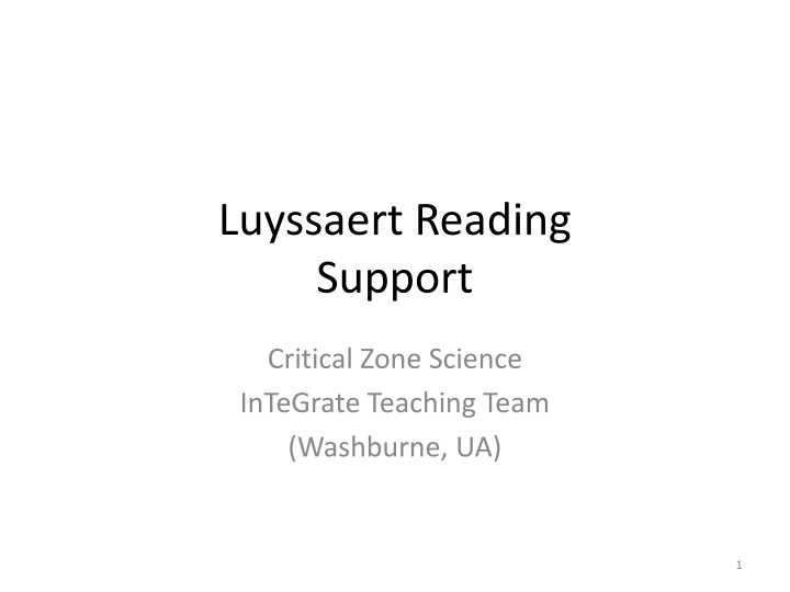 luyssaert reading support n.w