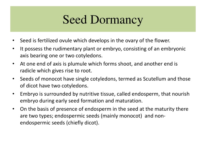 seed dormancy n.w