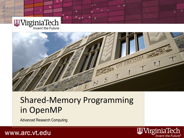 shared memory programming in openmp n.w