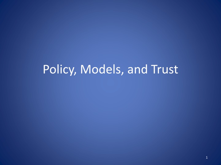 policy models and trust n.w