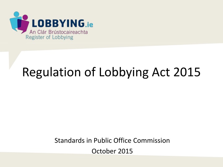 regulation of lobbying act 2015 n.w
