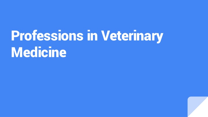 professions in veterinary medicine n.w