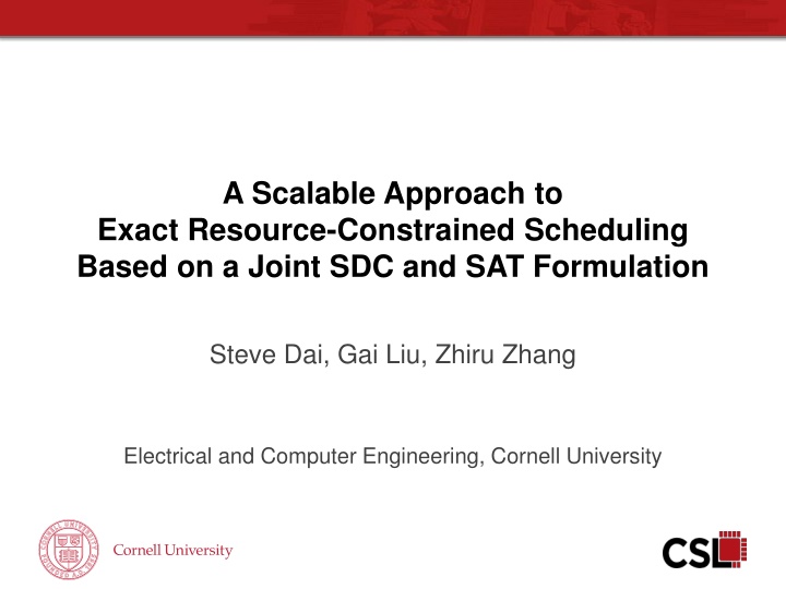 a scalable approach to exact resource constrained n.w