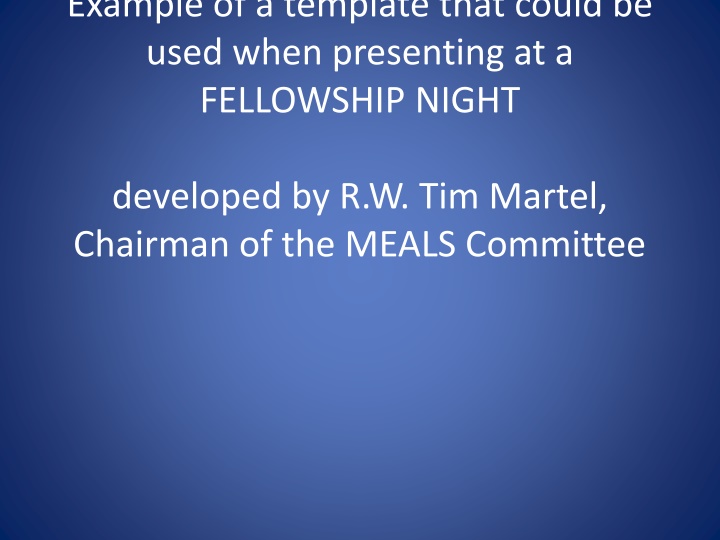 example of a template that could be used when n.w
