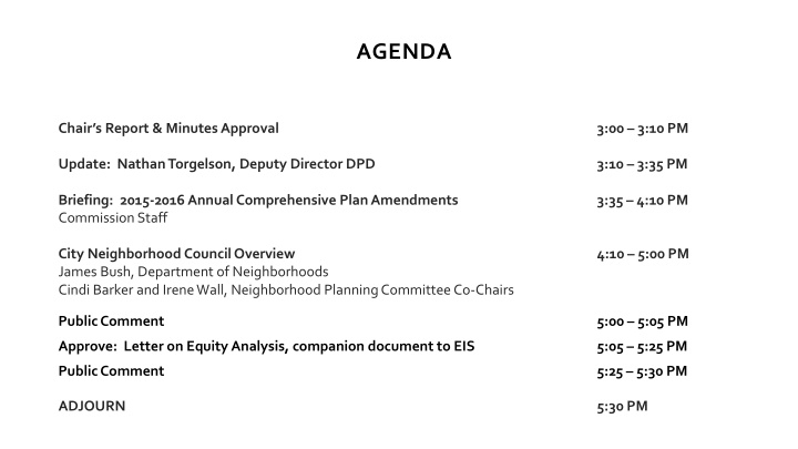agenda n.w