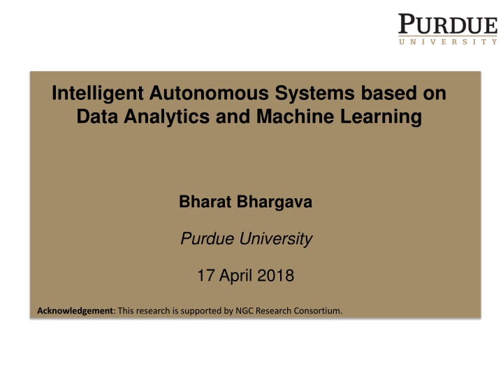 intelligent autonomous systems based on data n.w