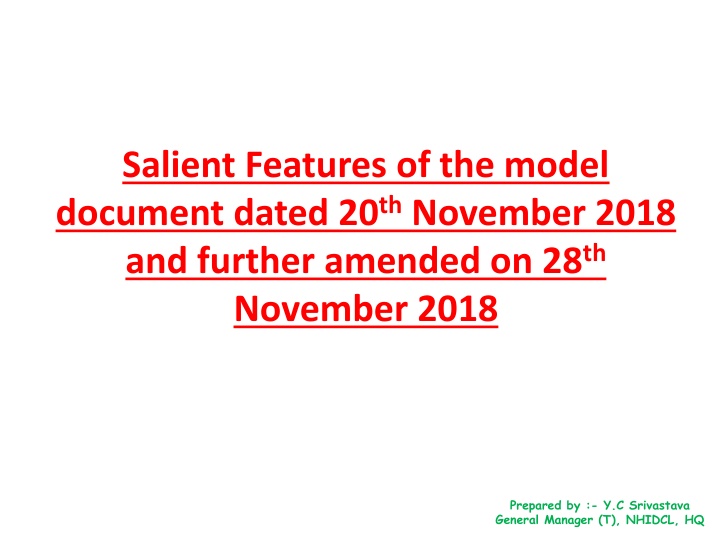 salient features of the model document dated n.w