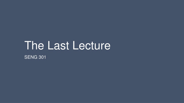 the last lecture n.w