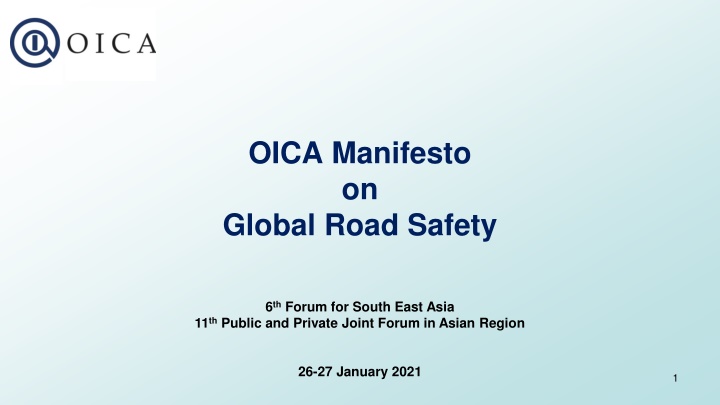 oica manifesto on global road safety n.w