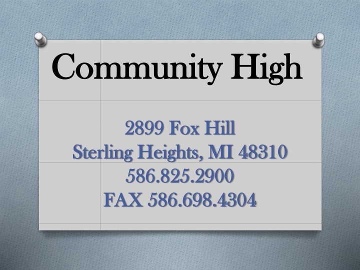 Community High School Information