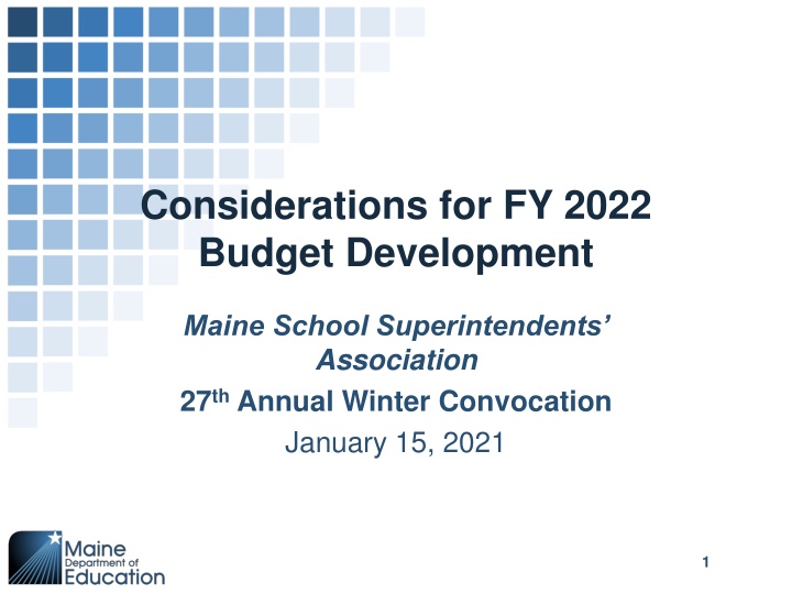 considerations for fy 2022 budget development n.w