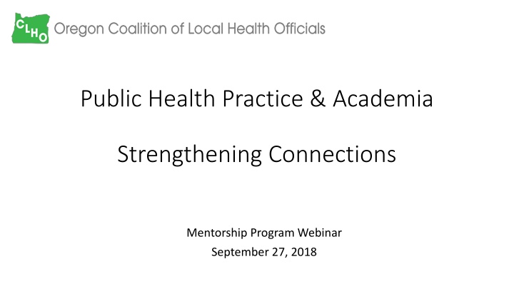 public health practice academia n.w