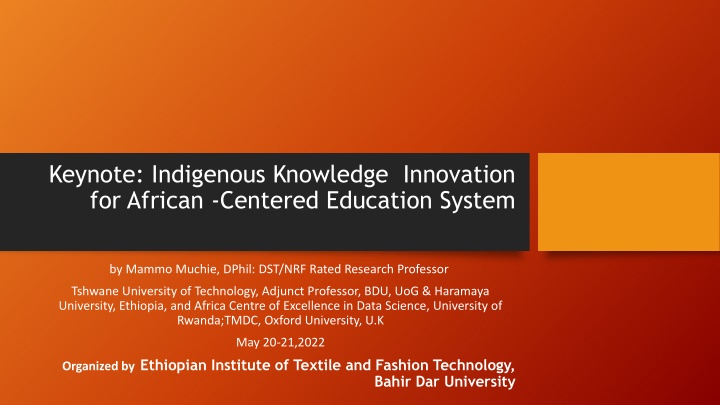 keynote indigenous knowledge innovation n.w