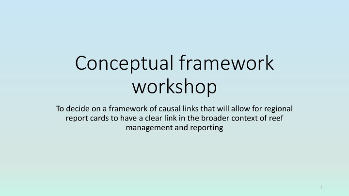 conceptual framework workshop n.w