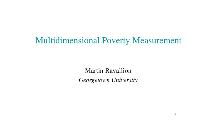 multidimensional poverty measurement n.w