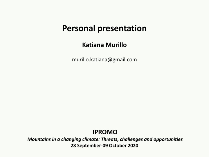 personal presentation n.w