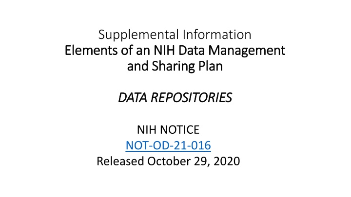 supplemental information elements of an nih data n.w