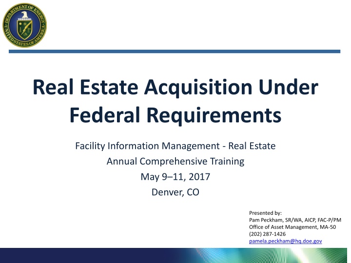 real estate acquisition under federal requirements n.w