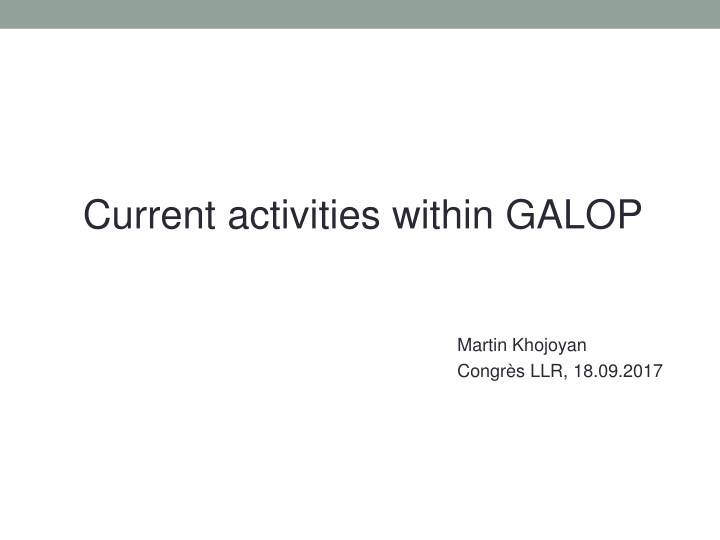 current activities within galop n.w
