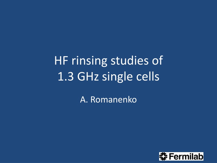 hf rinsing studies of 1 3 ghz single cells n.w