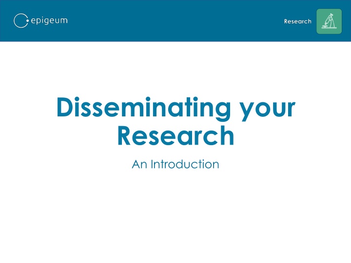 disseminating your research n.w