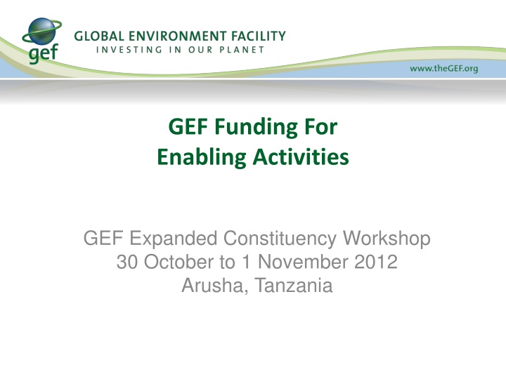 gef funding for enabling activities n.w