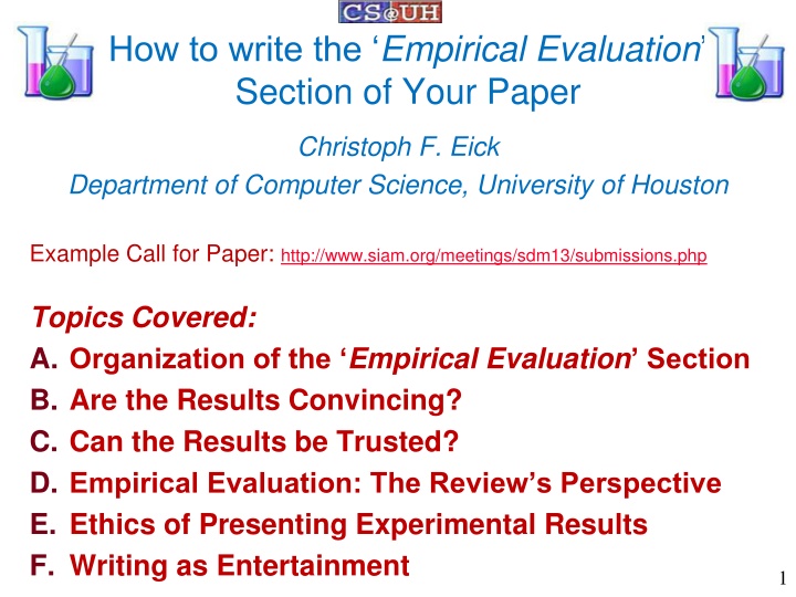 how to write the empirical evaluation section n.w