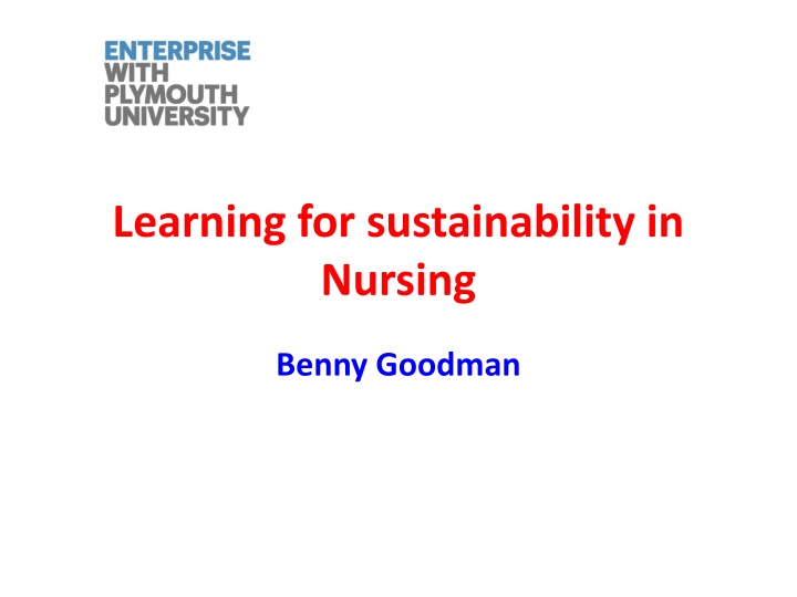 learning for sustainability in nursing n.w