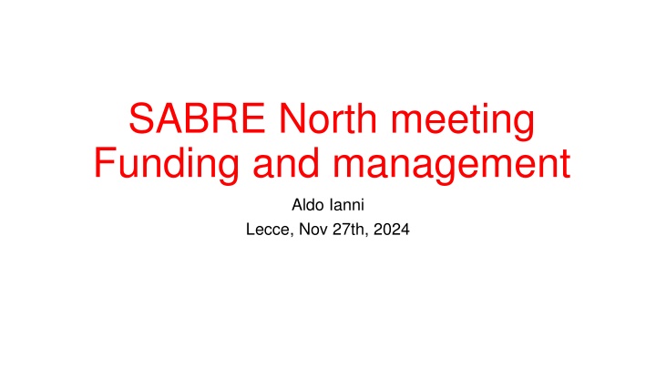 sabre north meeting funding and management n.w