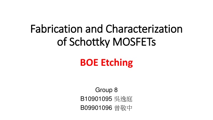 fabrication and characterization fabrication n.w