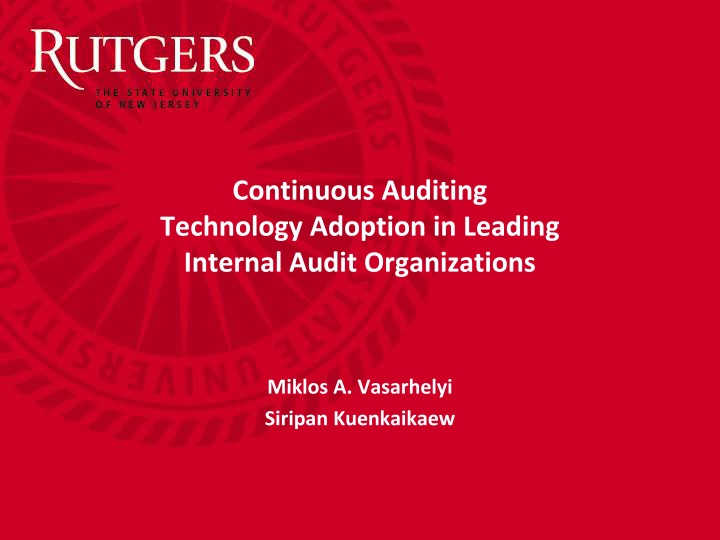 Continuous Auditing Technology Adoption in Leading Internal Audit Organizations